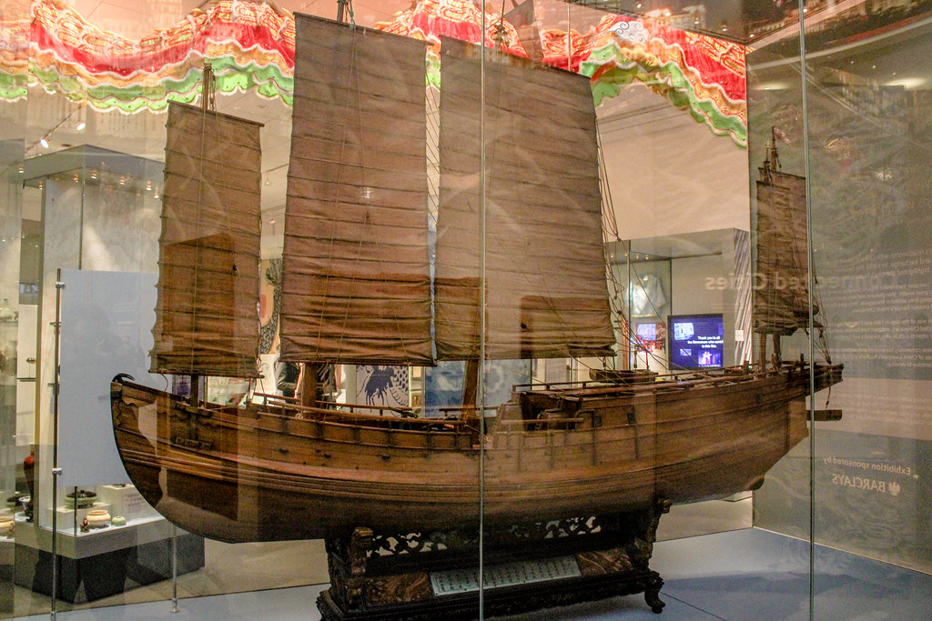 Maqueta de barco chino en el Museo de Liverpool.