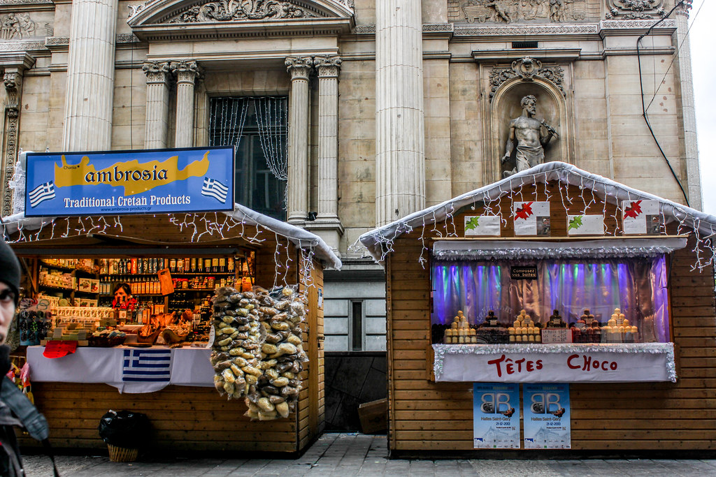 Mercado de Navidad en la Plaza de la Bolsa.