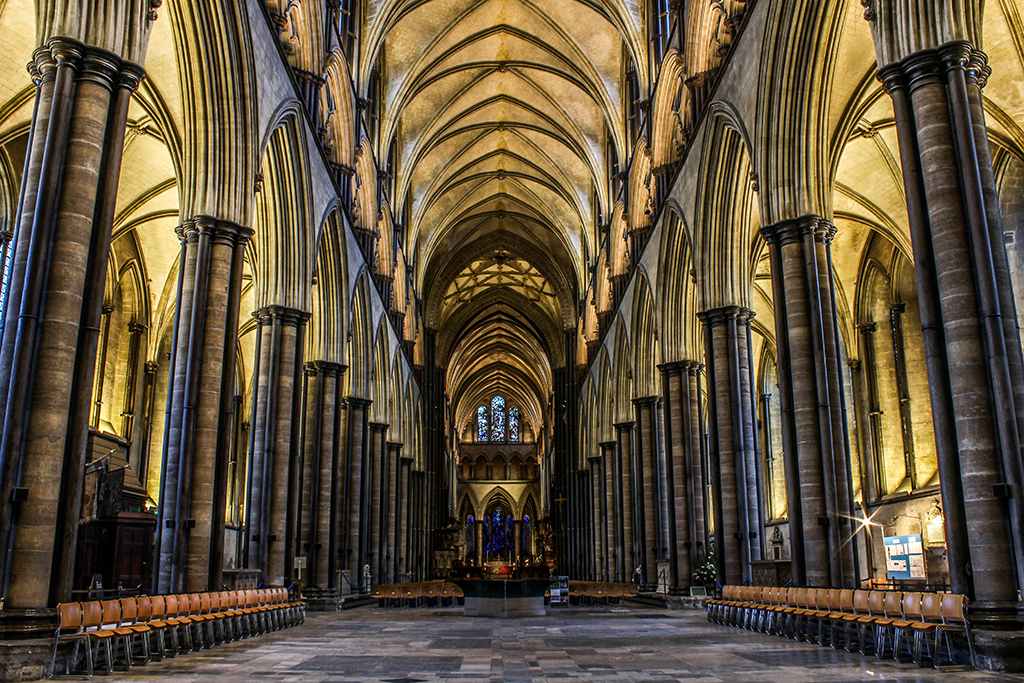 Nave central de la catedral de Salisbury.