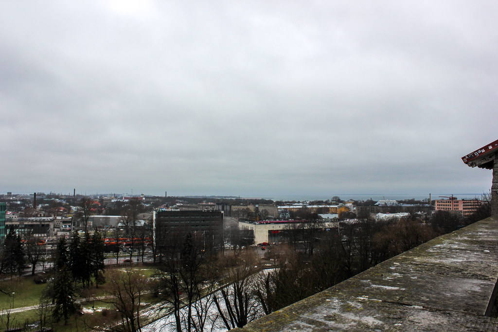 Vista panorámica desde el Castillo de Toompea en Tallin en un día nublado.